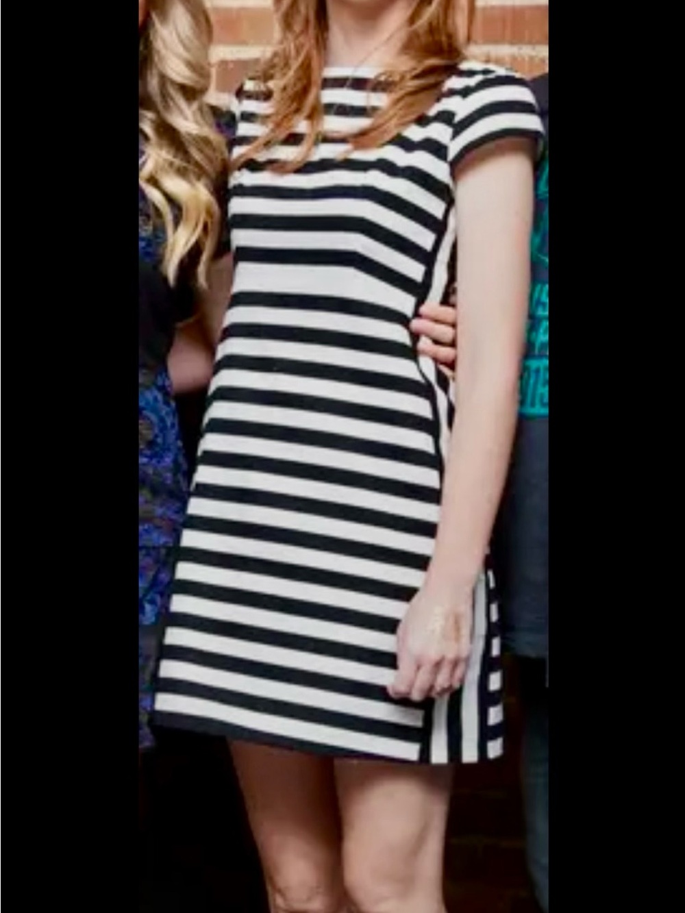 Zara Striped Black and White Short Sleeve Shift Dress